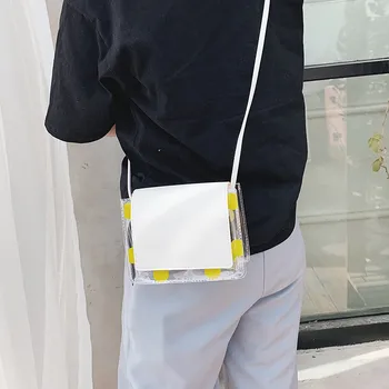 

Clear Transparent Crossbody Flap Jelly bags for Women Mini Dots Brand Designer Sac Summer Beach Clutch Small Female Shoulder Bag