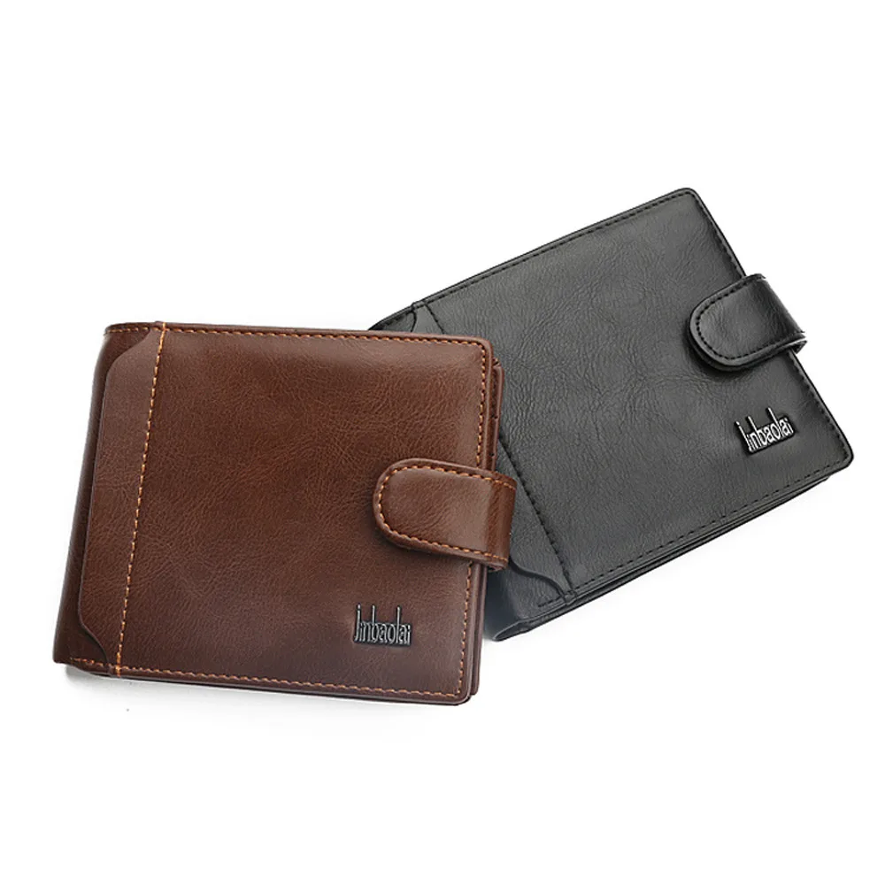 

2017 New Arrival Bifold Wallet Men Leather Credit/ID Card Holder Billfold Purse Men's Wallets Solid color Card Holder Gift
