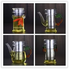 Утолщенный термостойкий стеклянный черный чайник бинауральный чай фильтрованный зеленый чай 250 мл