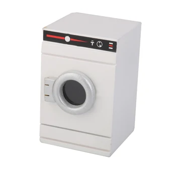 

1/12 Scale Dollhouse Miniature Wood Washer Washing Machine White Pretend Play Furniture Toys Birthday Gift for Child Kids White