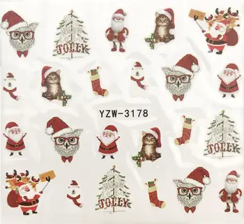 

YZWLE 1 PC Nail Wrap Christmas Nail Stickers Nail Art Decorations Santa Transfer Decals Accessories Tip Manicure Tool