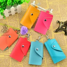 Лидер продаж, модные новые кошельки для ключей, однотонные, мужские и женские, двойные, большой емкости, держатели ключей с брелком, упаковка, цена