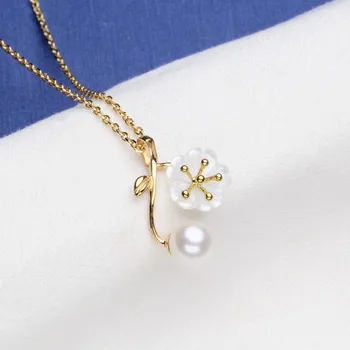 

Luxury genuine G18K Gold Accessories Fashion Pearl Pendant Settings Findings Pendant Mountings Women Accessories Female Jewwelry