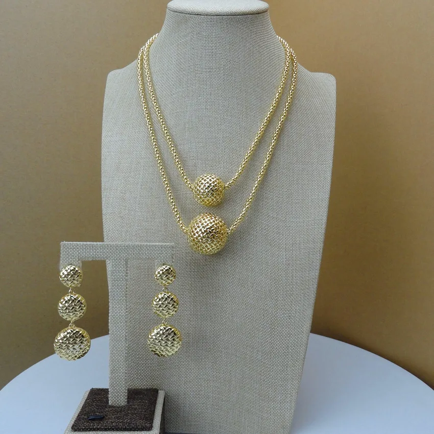

Yuminglai 2019 New Arrival 24K African Sets Necklace Earrings Jewelry Set For Women FHK6753