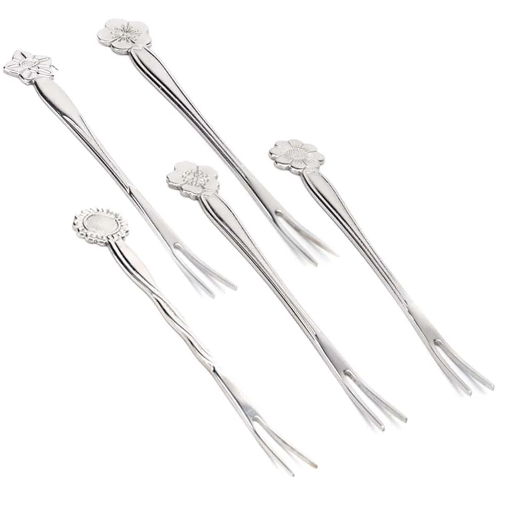 

1 Pcs Stainless Steel Blossoms Flower Fork Cocktail Forks Salad Dessert Fruit Fork Flatware Cutlery Kitchen Accessories