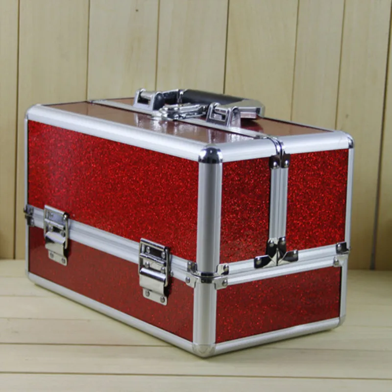 

purple suitcase,Jewelry box,Big capacity Cosmetic Case,Makeup artist Toolbox,newBeauty Handbag,Make-up Nails Tools box,