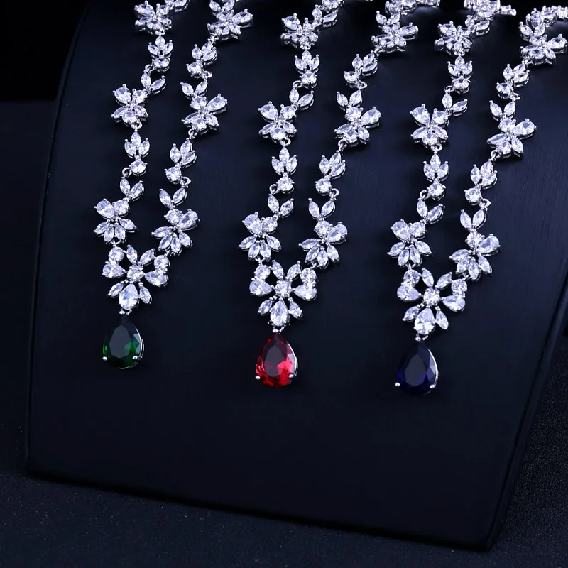 New Wedding Costume Accessories Cubic Zircon Crystal Bridal Earrings And Rhinestone Wedding  jewelry sets & more For Brides 1