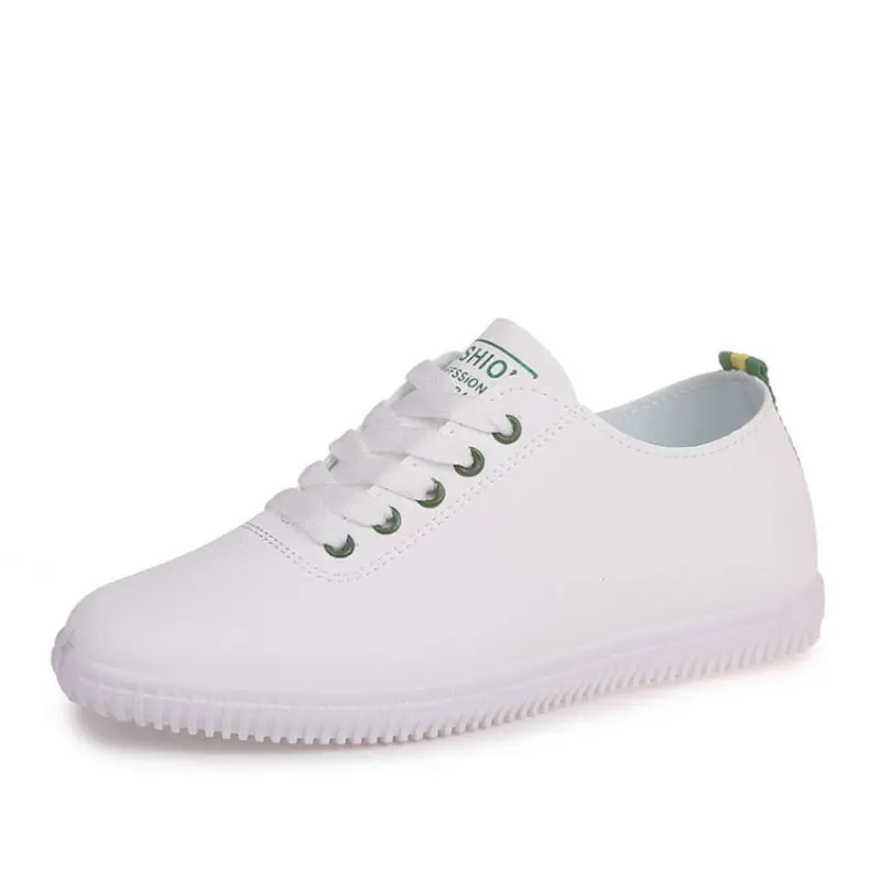 TAOFFEN/женские кроссовки; белая Вулканизированная обувь; повседневная женская обувь на шнуровке с круглым носком; модная женская обувь; Размеры 35-40