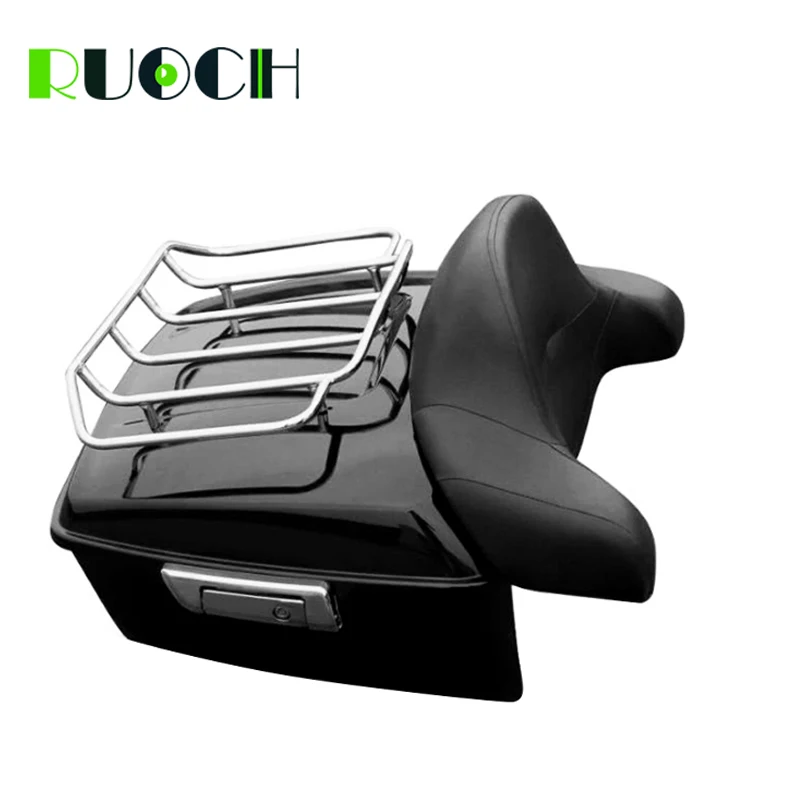 King Tour Pak Pack Trunk w Luggage Rack Latch Backrest For Harley HD Touring Road Street Glide 14-18 Motorcycle Accessories (1)
