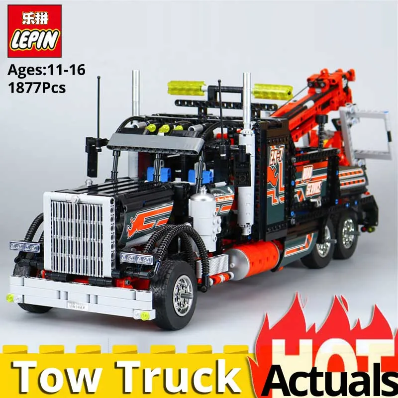 

LEPIN Technic 20020 American Heavy Container Tow Truck Building Blocks Brick compatible with LegoING 8285 car toys for children