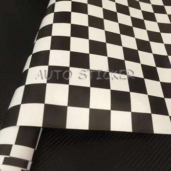 

10/20/30/40/50/58X152CM Classic Checkered Black White Red Camouflage Vinyl Sticker Decal For Racing Motorcycle scooter Bike Car