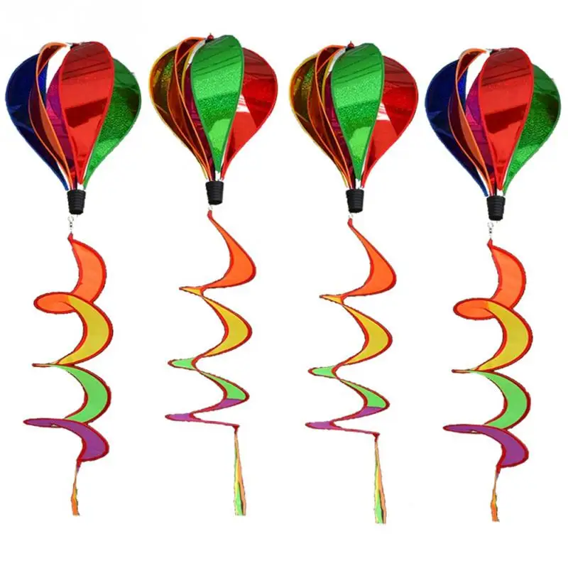 

Colorful Hot Air Balloon Wind Spinner Rainbow Sequins Windsock Striped Outdoor Yard party festival celebration Decoration