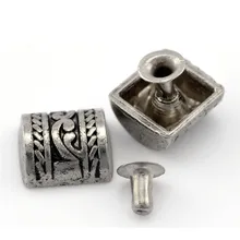30Sets Antique Silver Tone Punk Spike Rivets Studs Spots Fit Crafts Handbags Clothes Shoes 11x10mm 6x5mm