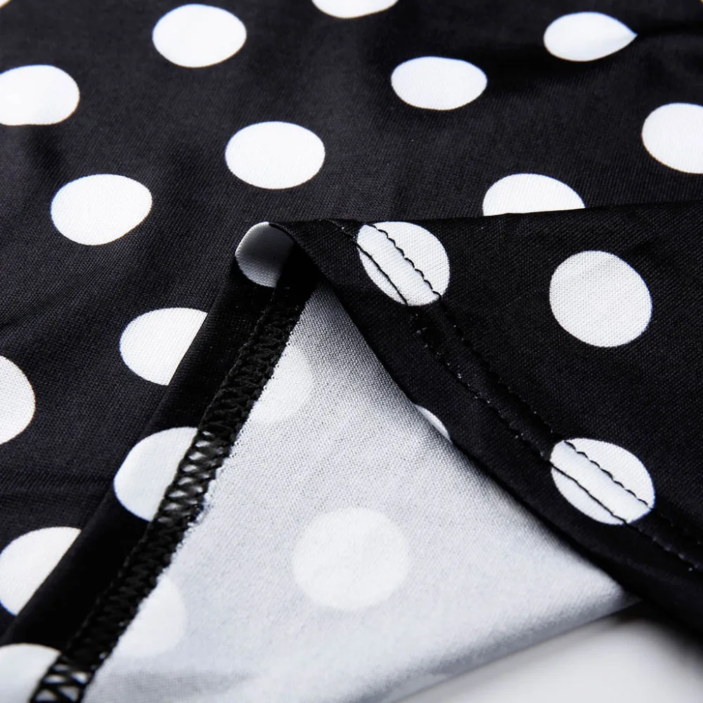 2019 woman summer fashion polka dot print beach dress long V-neck sleeveless casual beach dress plus size dress cover up 40J3 (4)