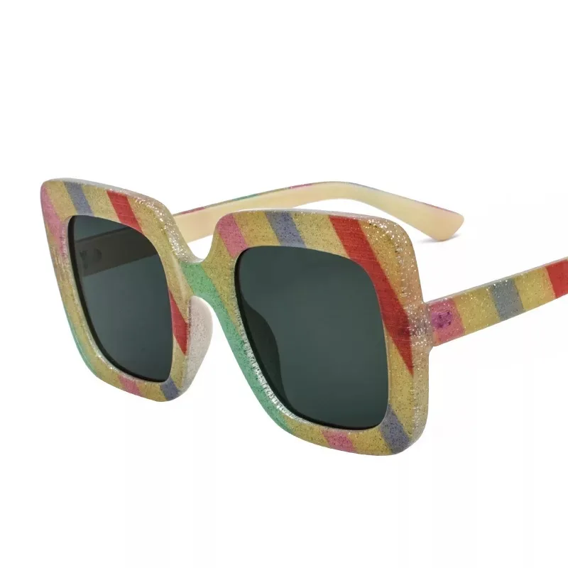 

Designer Sunglasses for women square in high quality black lady's big frame for sale with gold case discount UV Protection