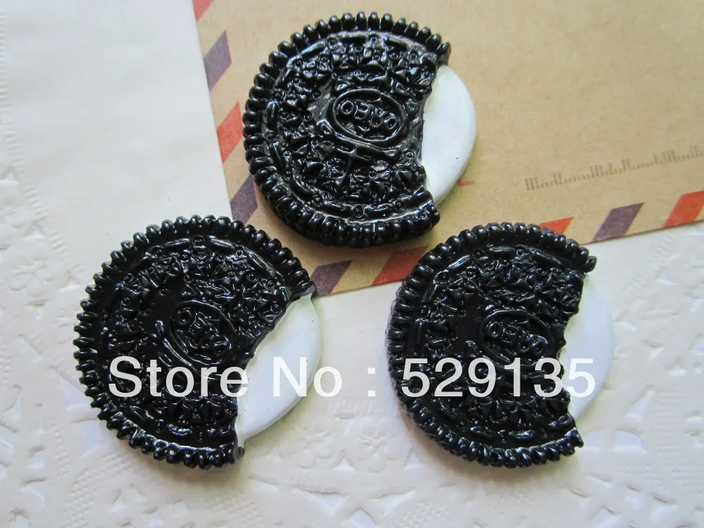 

Free Shipping! Resin Adorable Chocolate Cookie, Resin Flat Back Cabochons for Crafts Making Phone Decoration, DIY (27mm)