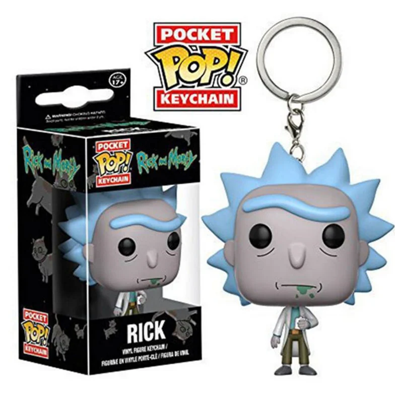 FUNKO POP карманный брелок для ключей POP официальный Рик и Морти персонажи Snowball Mr. Meeseeks фигурка модель рождественские игрушки - Цвет: Rick