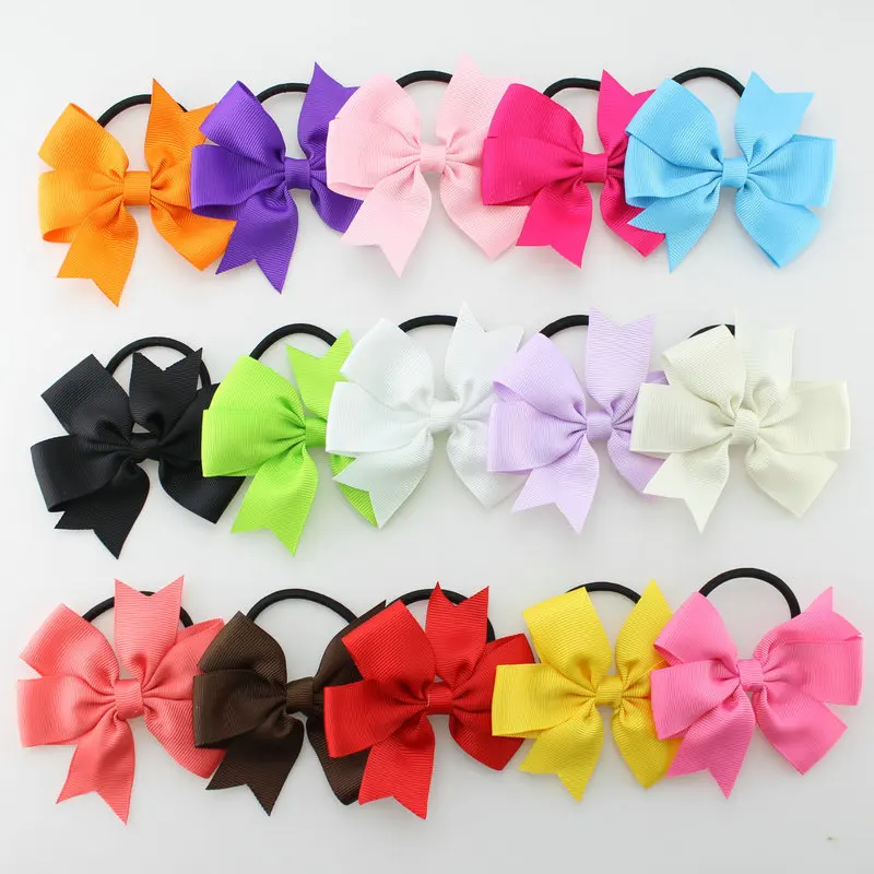 20pcs Ribbon Hair Bows Clip Hair Ties Girls' Boutique Pinwheel Hairbows