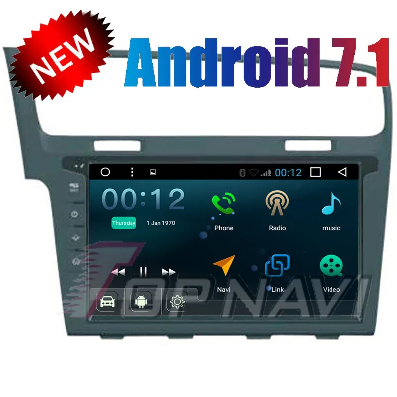 Topnavi 10,1 "600*1024 4 ядра Android 7,1 автомобиль gps навигации для VW ГОЛЬФ 7 2015 Авто радио мультимедиа аудио стерео, без DVD 2din