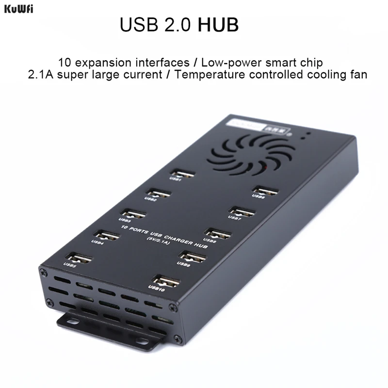 KuWFi usb хаб Зарядное устройство концентратор из Алюминий сплав с Dc12v Вход в