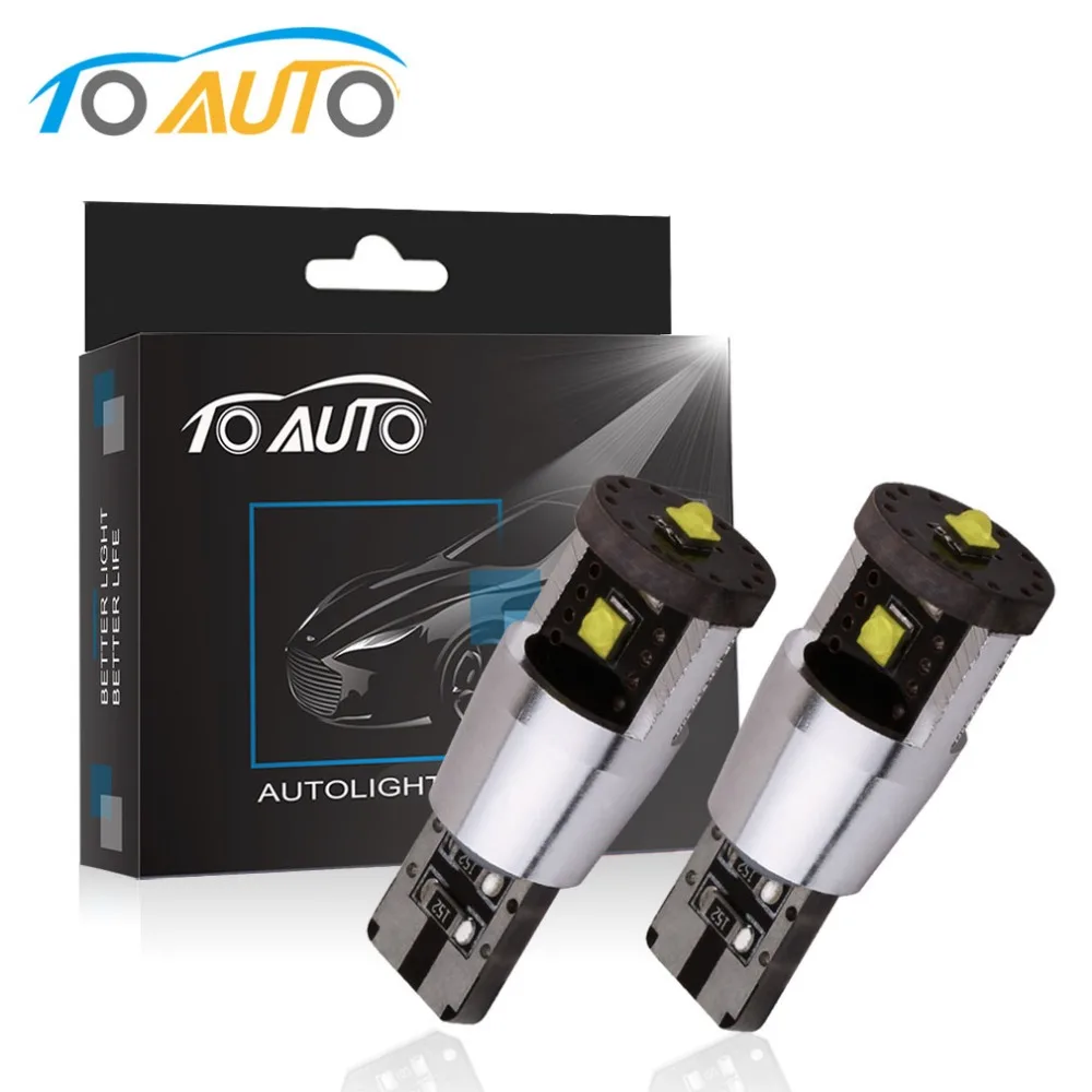 

2PCS T10 Canbus W5W LED White 6000k Chip Error Free Bulbs High Power 194 168 Auto Car interior Instrunment lights DRL Lamp 6000K