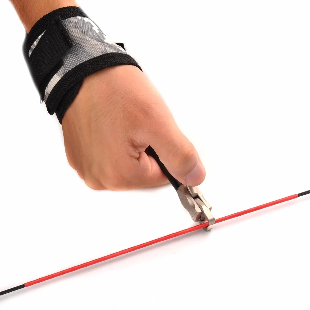 Billige 360 grad Einstellbare Handgelenk Strap Camouflage Leinwand Verbindung Bogen Release Entwickelt für Links Rechts Hand Fit Jugend zu Erwachsene Bogenschießen