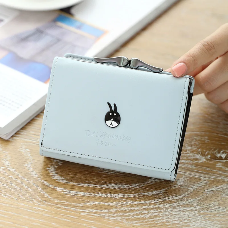 Real Shot New Style Wallet Female Short Korean-Style Fashion Cute Donkey Fresh Students Ms Purse