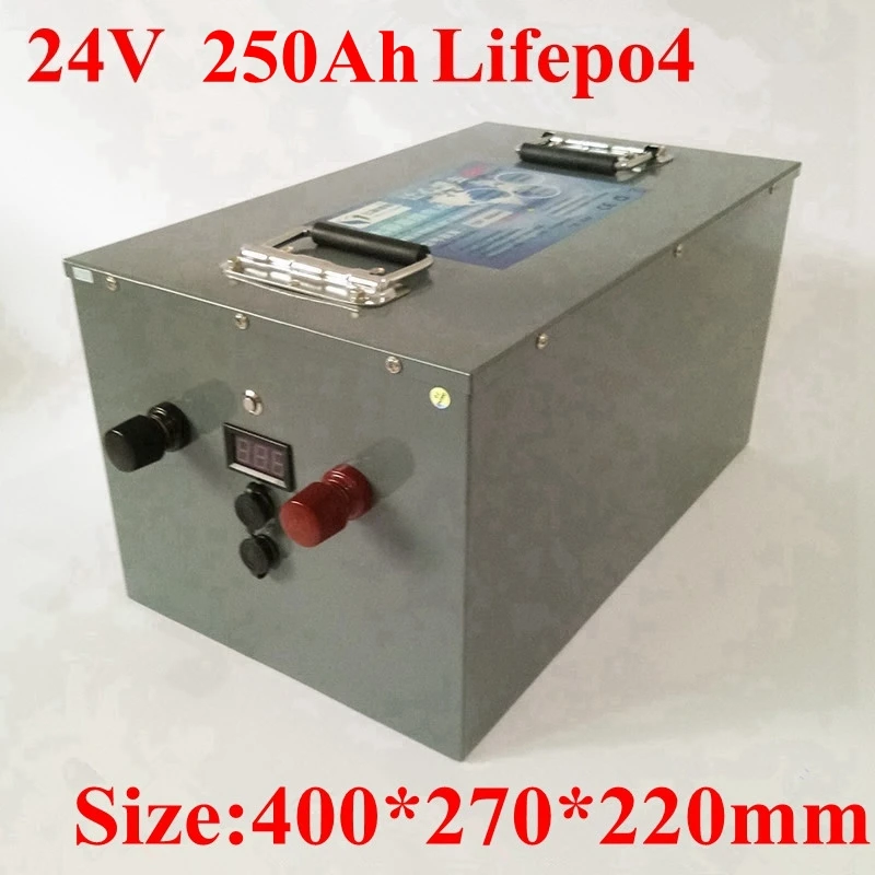 

LiFePo4 24V 250Ah Deep Cycle Battery power station For Electric Vehicles 12V 24V 36V 48V EV RV storage solar energy +15A charger