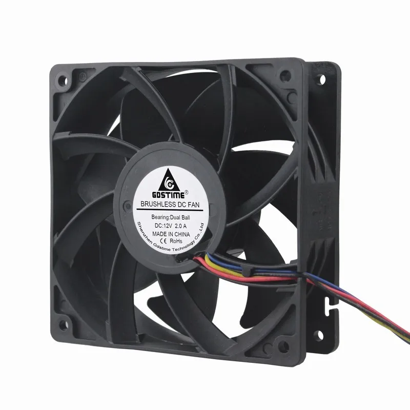 

20 шт. Gdstime DC 12 В шарикоподшипник 120*120 мм 4Pin разъем FG компьютер pwm вентилятор охлаждения 120 мм x 38 мм высокий поток воздуха 213CFM 12038B