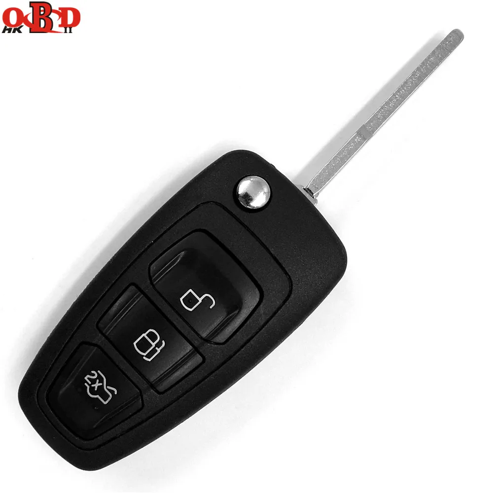 HKOBDII Brand New Folding Flip Remote Key 2/3 Button 433MHZ For 2012 2015 FORD Focus With 80Bit