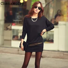 Casual Heiße Verkäufe Attraktive Mode Frauen Langarm Bodycon Dünnes Abend Sexy Minipartei-kleid BK/M Kostenloser Versand dezember 13