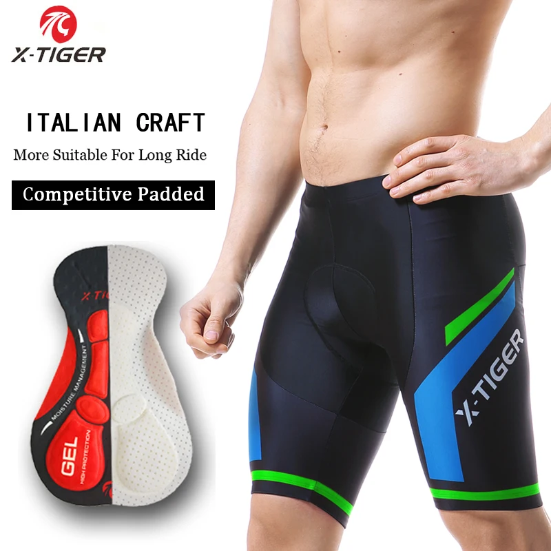 

X-Tiger Cycling Shorts Bicycle Shorts 100% Lycra 5D GEL Pad Cycling Shorts Anti-sweat Quick Dry Bike Tights Mtb Ropa Ciclismo