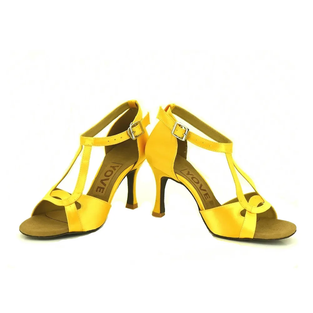 YOVE Dance font b Shoe b font Satin Women s Latin font b Salsa b font