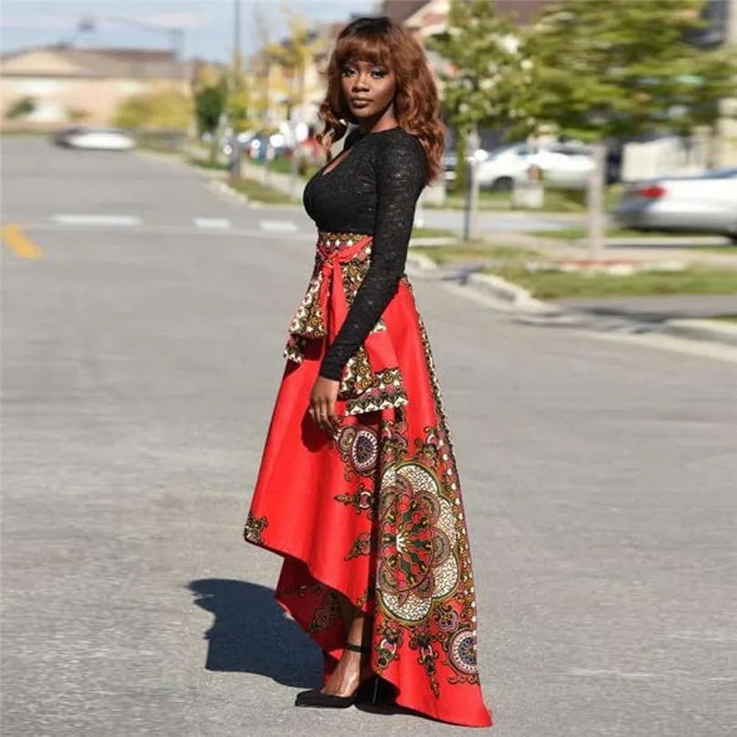  New Summer  African Women Hot Sexy Printed Dress Boho Long Dress Beach Evening Party Maxi Skirt#4M14 (2)