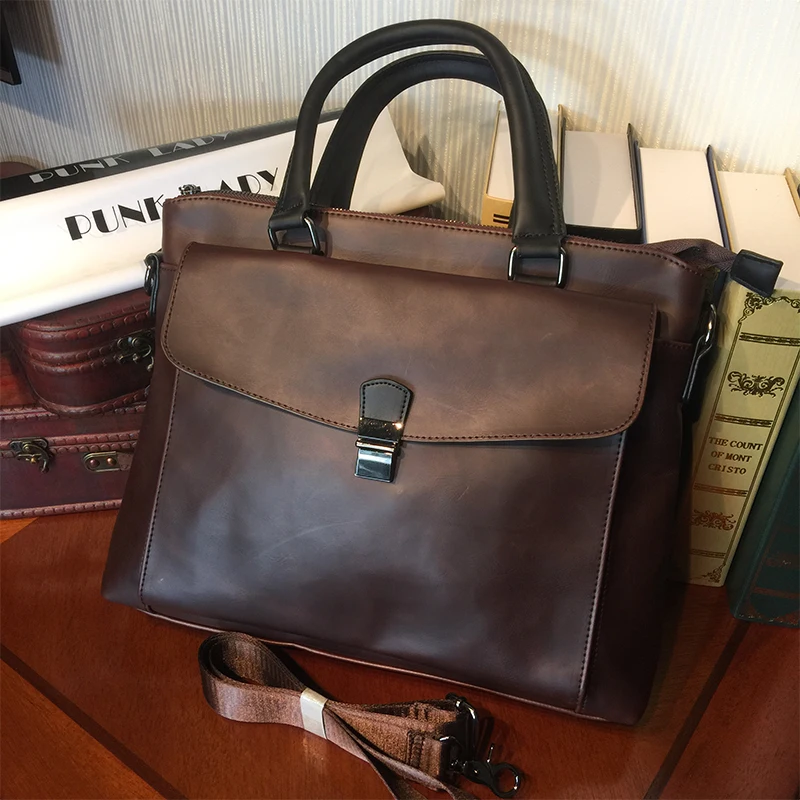 ETONWEAG Famous Brands Italian Leather Briefcases Men Messenger Bags