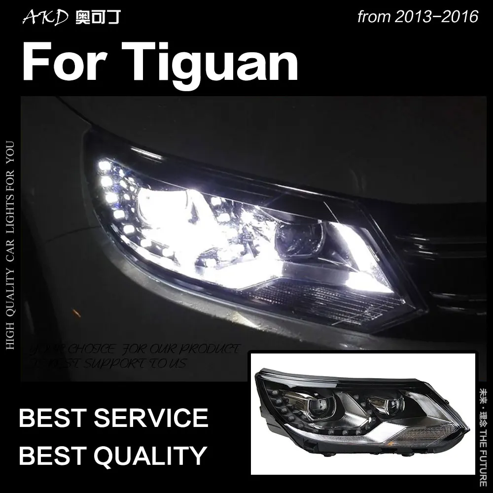 AKD автомобильный Стайлинг для VW Tiguan фары 2013- Tiguan светодиодный фонарь DRL Hid головной фонарь Ангел глаз биксеноновый луч аксессуары