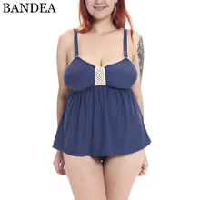 BANDEA новейший набор бикини-танкини, купальник женский, откровенный, из двух частей, женский, пуш-ап, пылезащитный, синий, кроше, бандо, юбка плюс размер 4XL