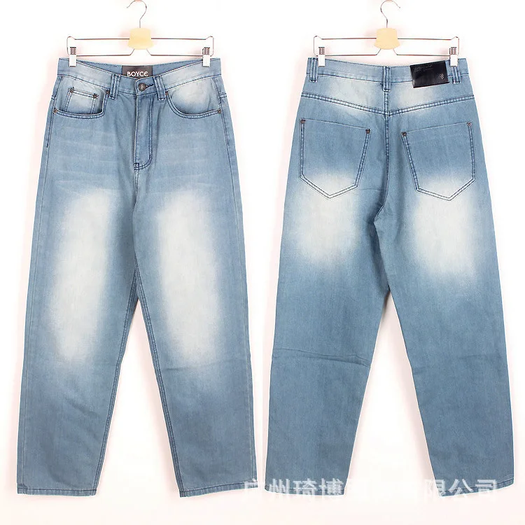 2019 свободные джинсы в стиле хип-хоп мужские джинсы с принтом в европейском стиле Брендовые мужские Джинсы Свободные повседневные модные
