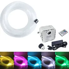 32 Вт RGB Мерцание светодиодный волоконно-оптический свет двигателя алюминиевый 28key RF пульт дистанционного управления+ 4 м(L) 0,75 мм(Dia.) 800 шт ПММА кабель комплект конец светящиеся звезды DIY