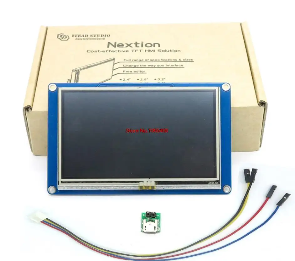 Nextion 4.3 HMI Intelligent Intelligent USART UART série tactile TFT LCD panneau Module daffichage pour framboise Pi 2 A + B + ARD Kits