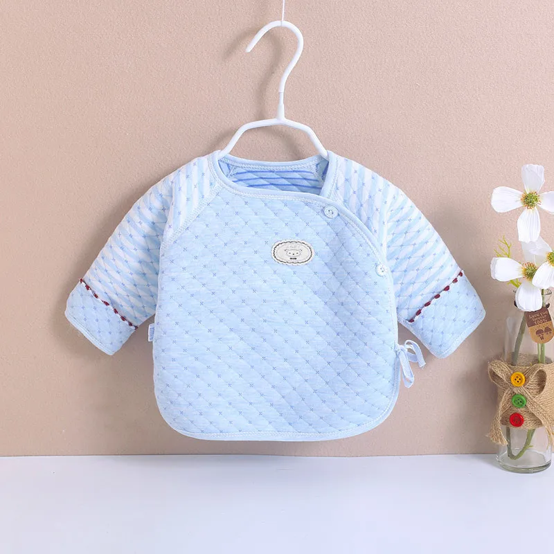 BibiCola/Одежда для новорожденных; пижамы для малышей; топы; bebes; рубашки с длинными рукавами; хлопковая одежда для сна для маленьких мальчиков - Цвет: Небесно-голубой