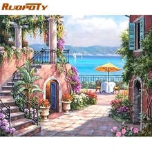 

RUOPOTY Landscape DIY Painting By Numbers Kits Acrylic Picture Modern Wall Art Hand Painted Oil Painting For Home Decor Artwork