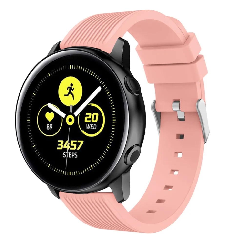 20 мм силиконовый ремешок для часов Samsung Galaxy Watch Active 2 40 44 спортивный браслет 42