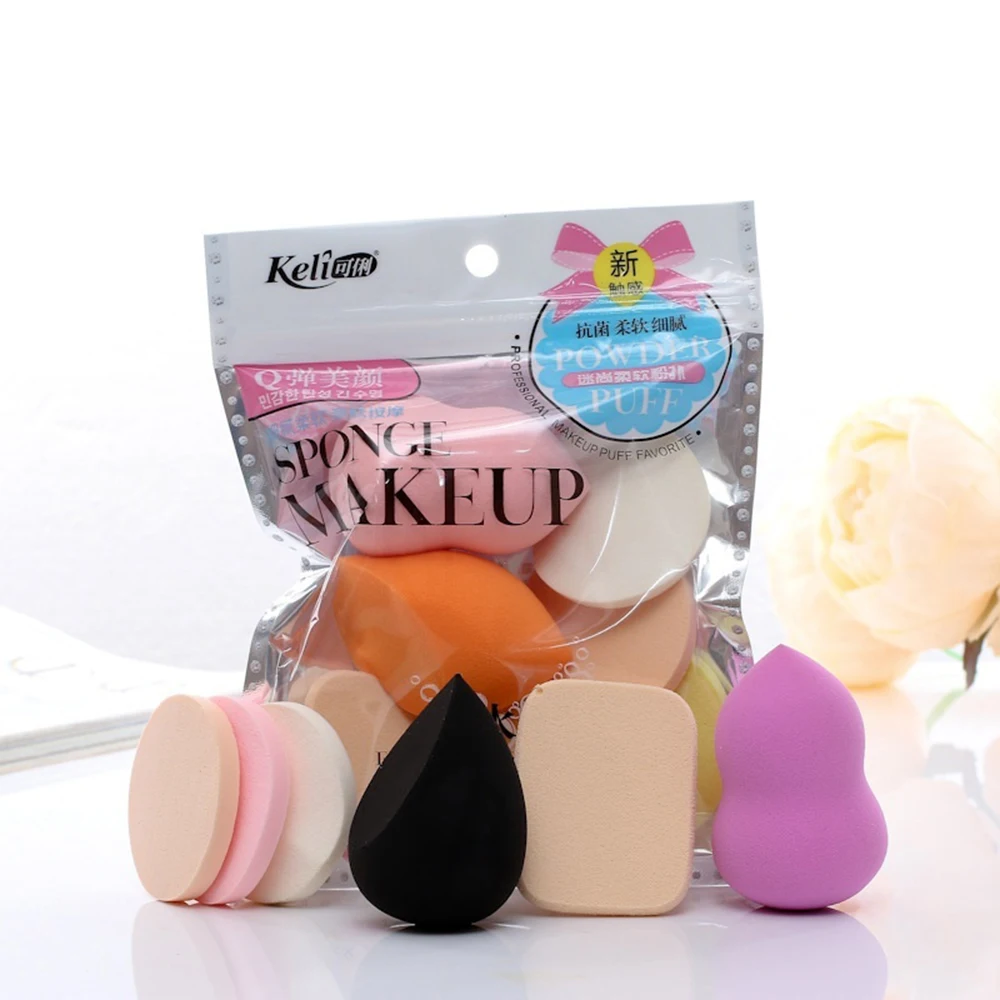 

Random Color 6PCS/Set Facial Powder Puff Sponge Applicator Face Foundation Makeup Tool 6PCS/Set Random Color Wet &Dry Dual-Use