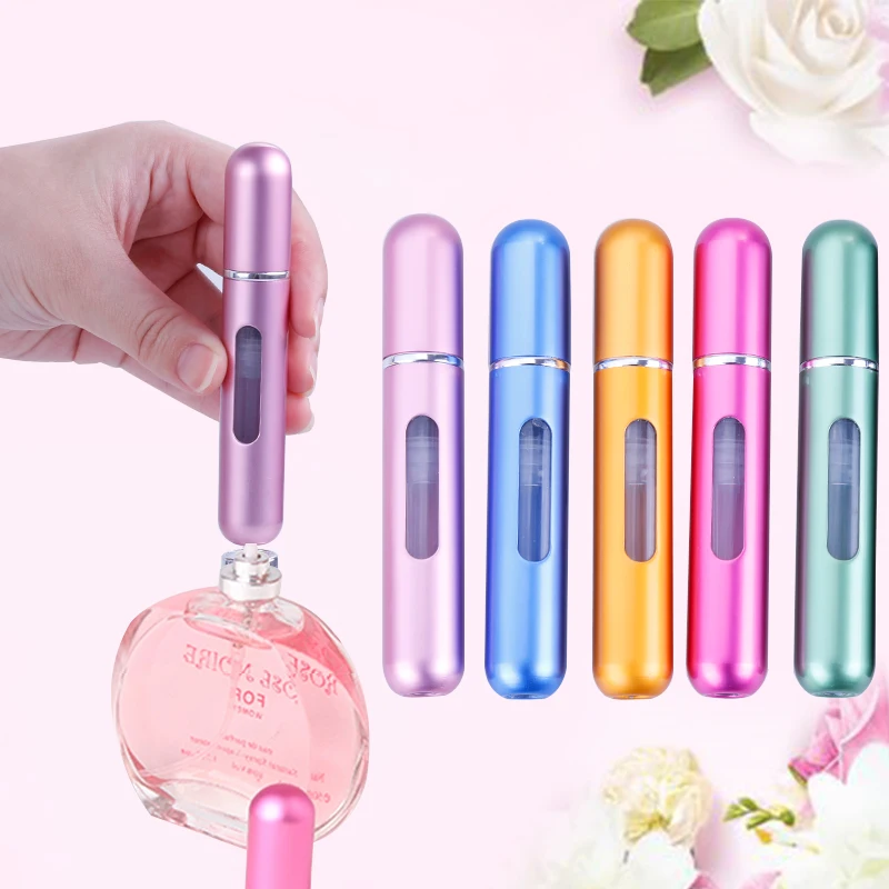 

5ml / 8ml Travel Container Aluminum Refillable Perfume Spray Bottle Portable With Empty Cosmetic Containers Perfume Bottle