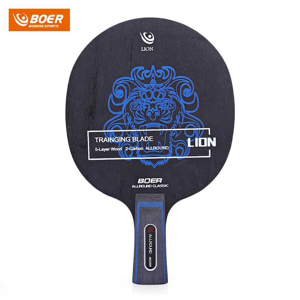 BOER Outdoor Lion Pattern Table Tennis Racket Poplar Wood Ping Pong
