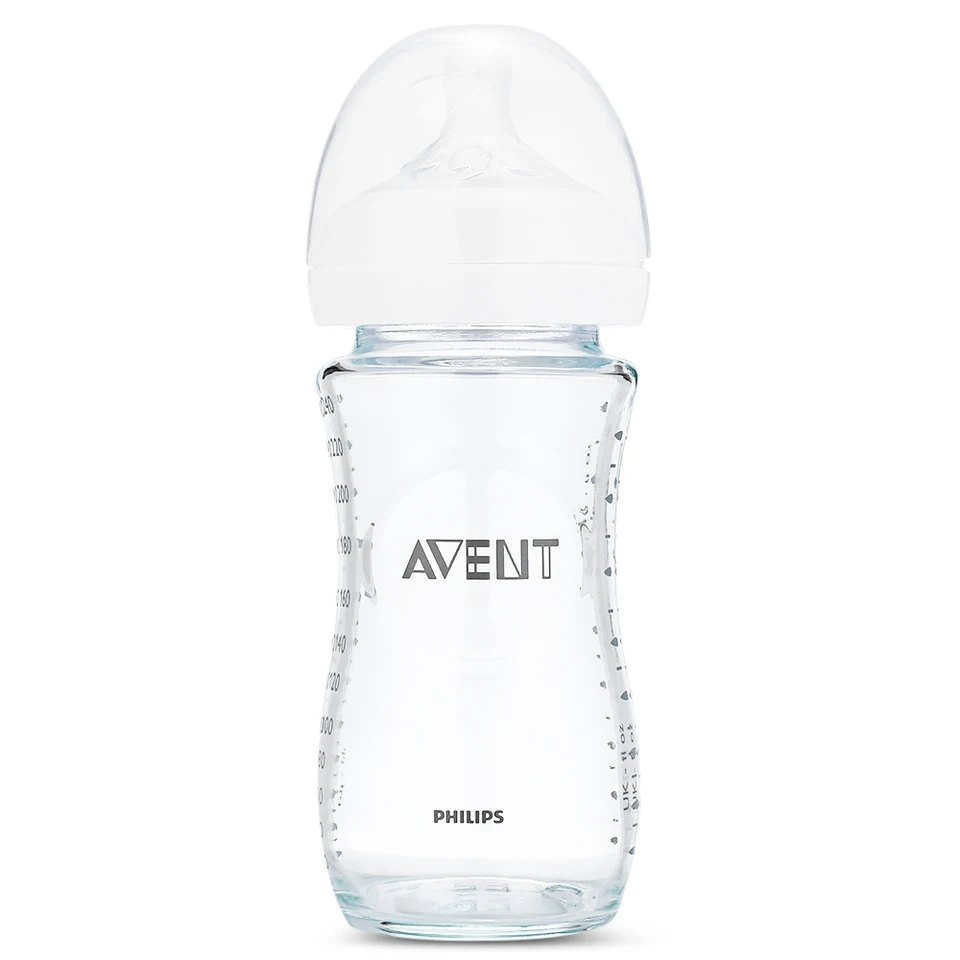 avent natural 240ml glass feeding bottle