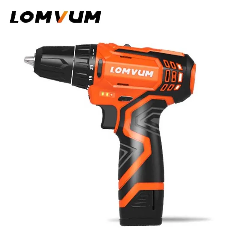 LOMVUM Аккумуляторная дрель электрическая отвертка 12/16/25 в Аккумуляторные дрели