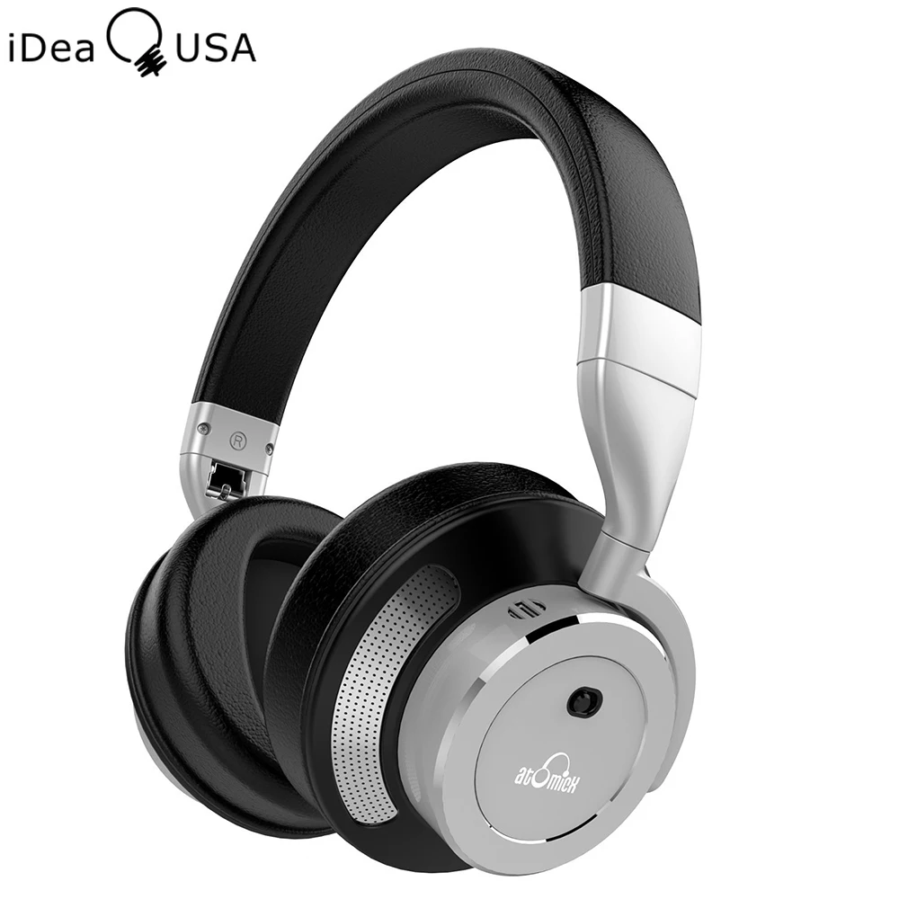 iDeaUSA V200 Active Noise Cancelling Apt-x Bluetooth Headphones with Microphone Over Ear Foldable Wireless Headphone HiFi Sound