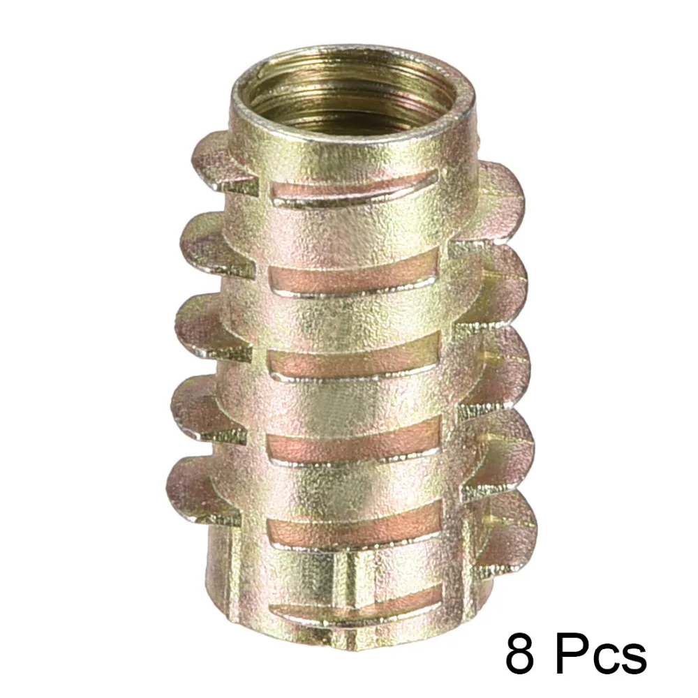 

Uxcell 8pcs M10 Internal Threads 24mm Length Furniture Nuts Zinc Alloy Hex-Flush Threaded Insert Wood Insert Nut Bronze Tone